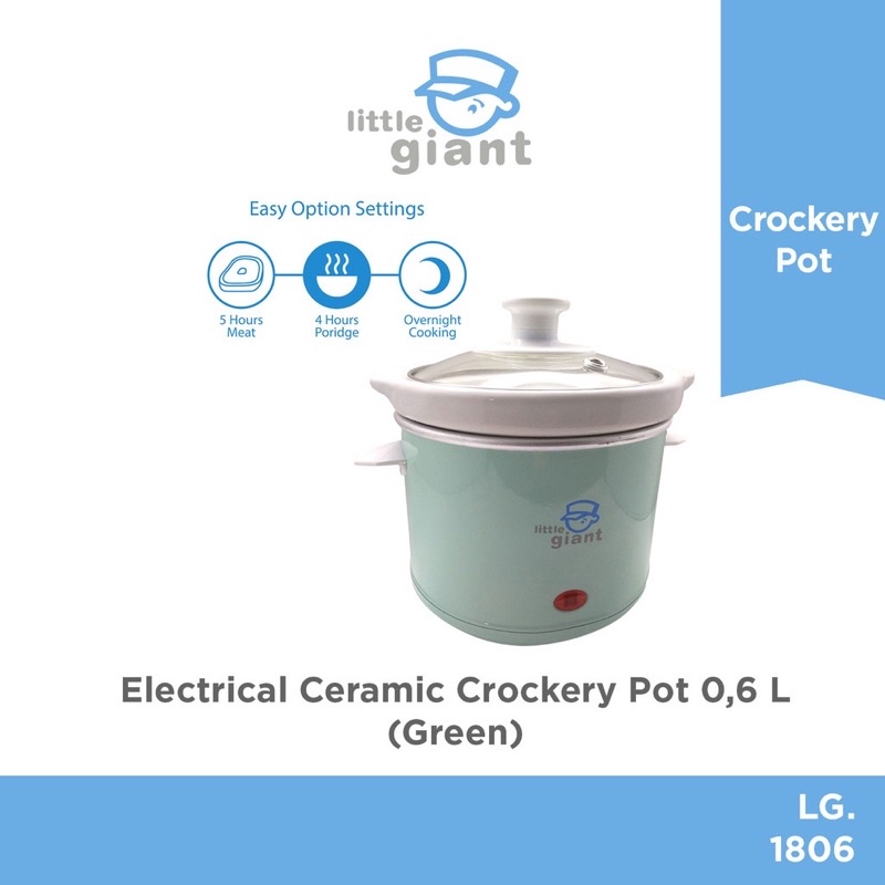 Little Giant Slow Cooker 0.6L Ceramic Crockery Pot - Little Giant Slow Cooker LG.1806