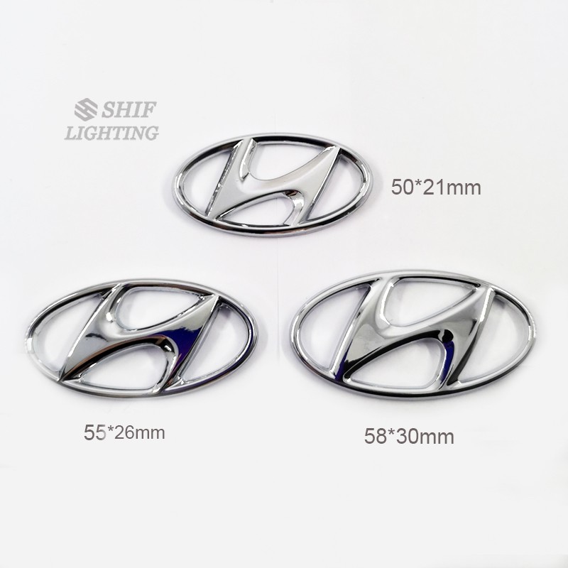 1pc Stiker Emblem Logo Hyundai Bahan Metal Untuk Stir Mobil Hyundai