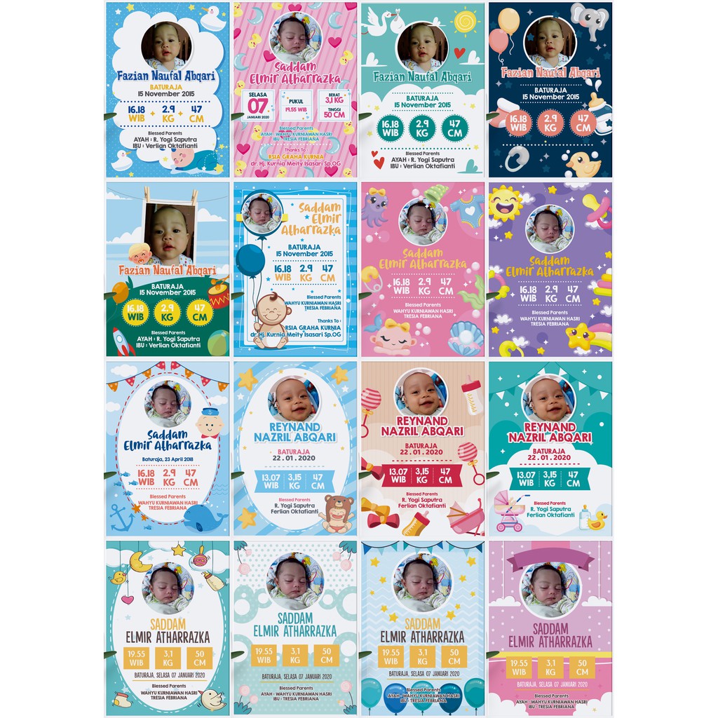 Biodata bayi MDF 20x30 cm