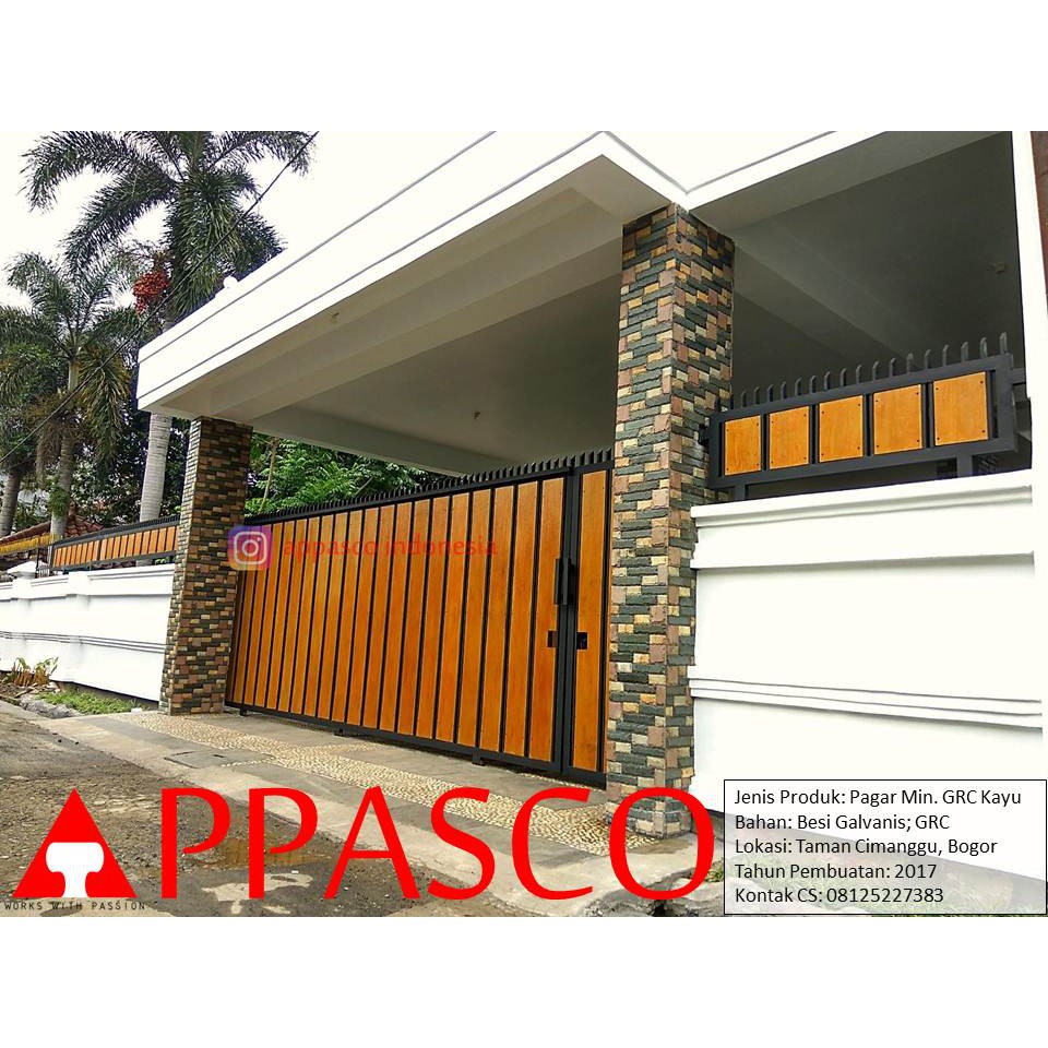 Pagar Minimalis Grc Motif Kayu Di Taman Cimanggu Bogor Shopee Indonesia