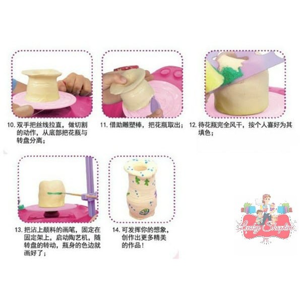 [BIG SALE] Pottery wheel - diy toys - activity games - tanah liat