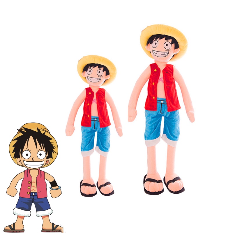 Big Size 85/120cm Japan ONE PIECE Luffy Cartoon Plush Doll Giant Luffy Soft Stuffed Toy Children Kids Gift Cotton Luffy Plush Toy