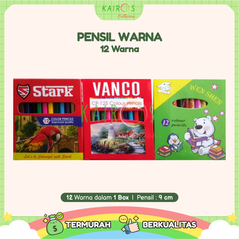 Pensil Warna Pendek Isi 12 Warna