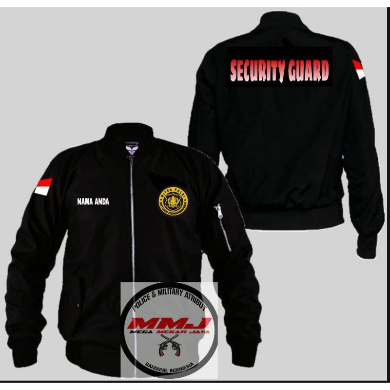 JAKET BOMBER ORIGINAL SECURITY GUARD MERAH PUTIH