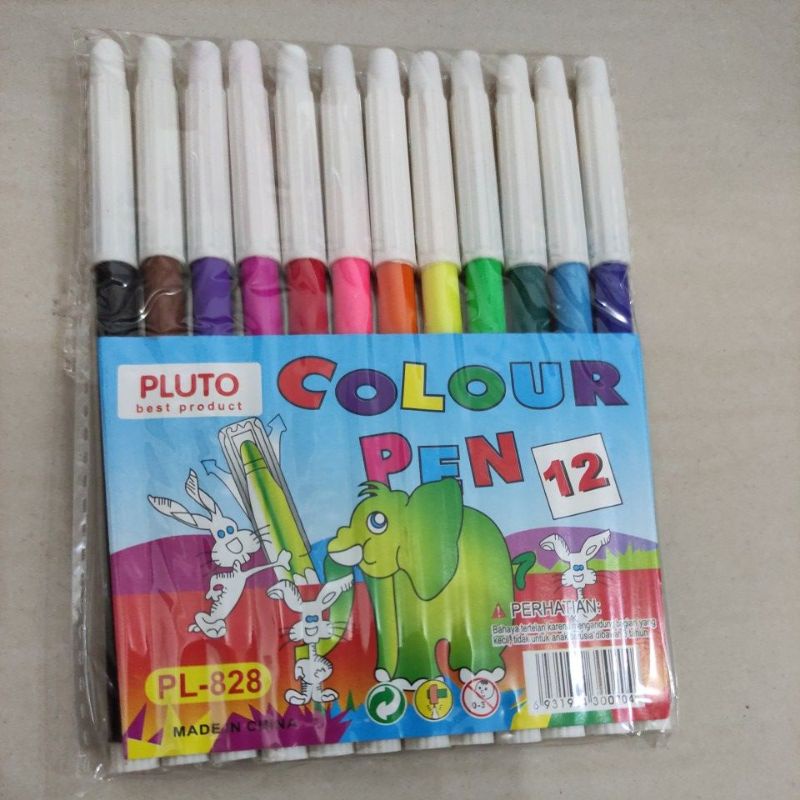 [SPIDOL SET] Spidol Colour Pen 12 Warna Murah - Spidol Gambar Anak Warna Warni - Spidol Menggambar 1 Set Isi 12 PCS