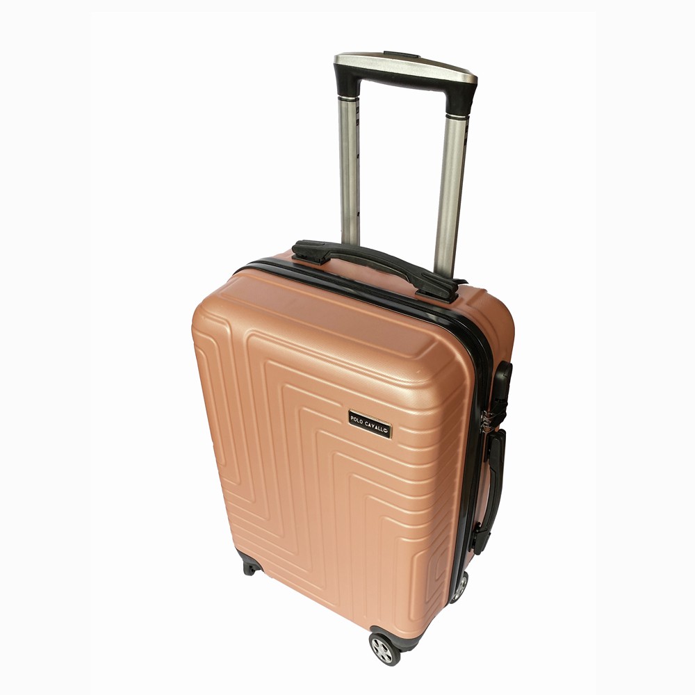 Free Shipping! Koper Fiber POLO MILANO Koper Kabin 20inch Koper Travelling Anti Pecah TC23-Rose Gold