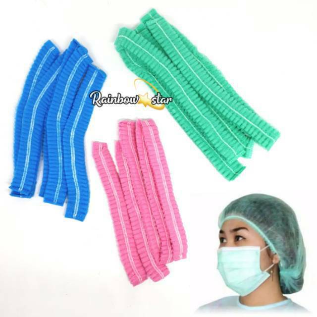 Hairnet  Hair Cap Pelindung Kepala Dan Rambut / Penutup Kepala / Nurse Cap / Hair net