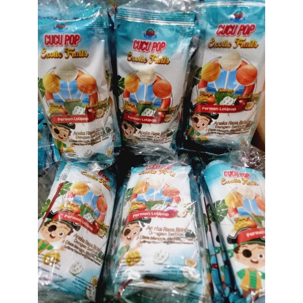 

permen CUCU POP EXOTIC FRUITS 1pack isi 20 cucupop baru loly powder