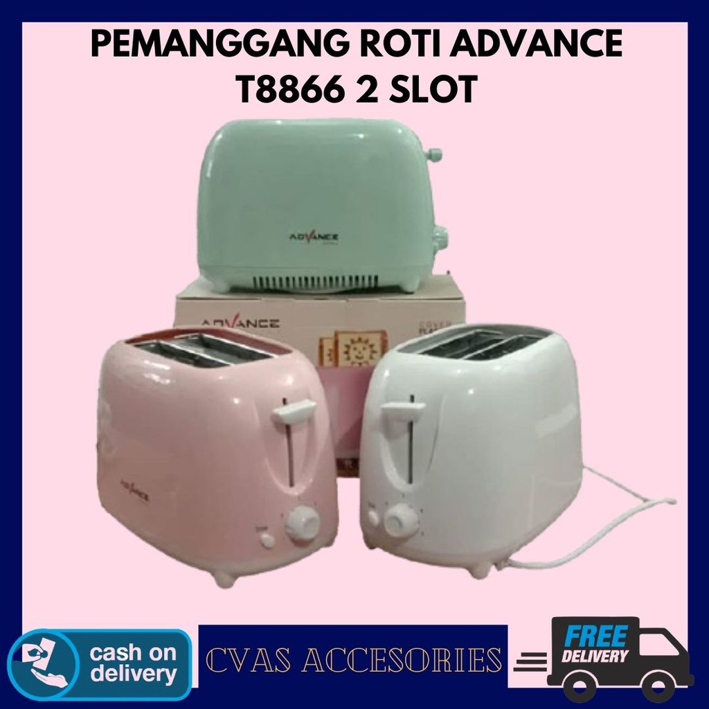 Pemanggang Roti Otomatis / Toaster ADVANCE T-8866 2Slot / Alat panggang Roti Super Otomatis