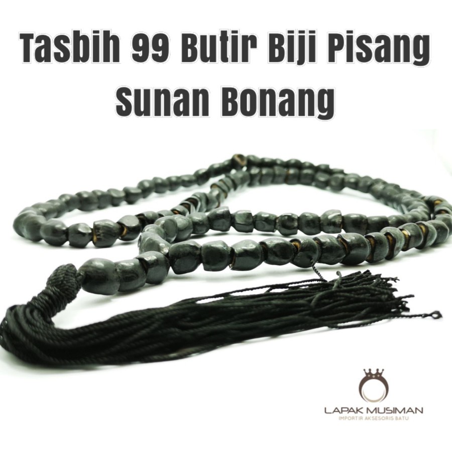 [Bayar di Tempat] Tasbih Biji Pisang Sunan Bonang 99 Butir Asli Alam Ori Kayu 99 Butir