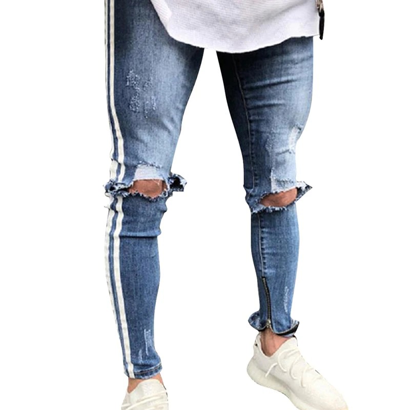 men side stripe jeans