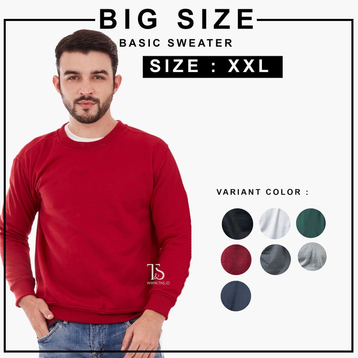 BASIC SWEATER POLOS XXL JUMBO PRIA DAN WANITA
