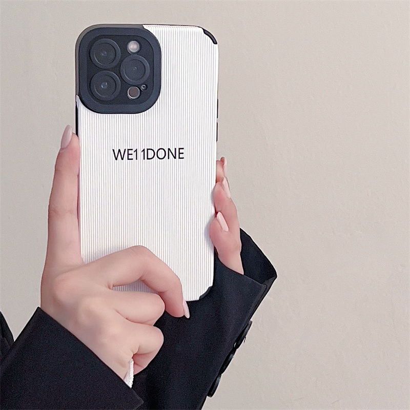 Soft case Pelindung Bahan Kulit Tekstur Huruf Untuk iphone 11 pro max 12 13 pro max X Xs max XR 7 8 plus se2020