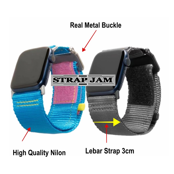 UAG Active Tali Jam Apple Watch 42mm 44mm 45mm - Strap Cowok Nilon Lebar 30mm Keren