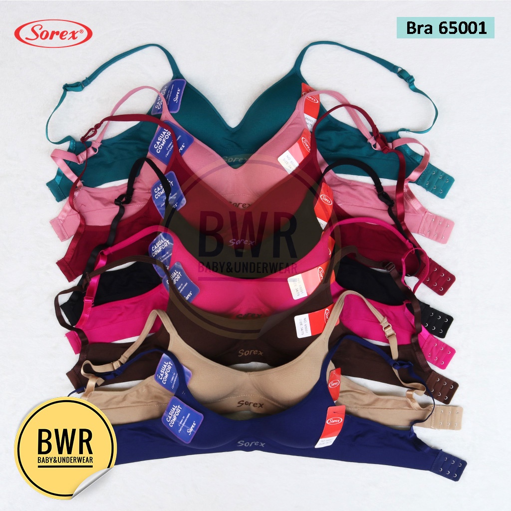 BH Sorex 65001 Sport Polos / Bra Busa Cup Sedang Tanpa Kawat Kait 2 - Bwr