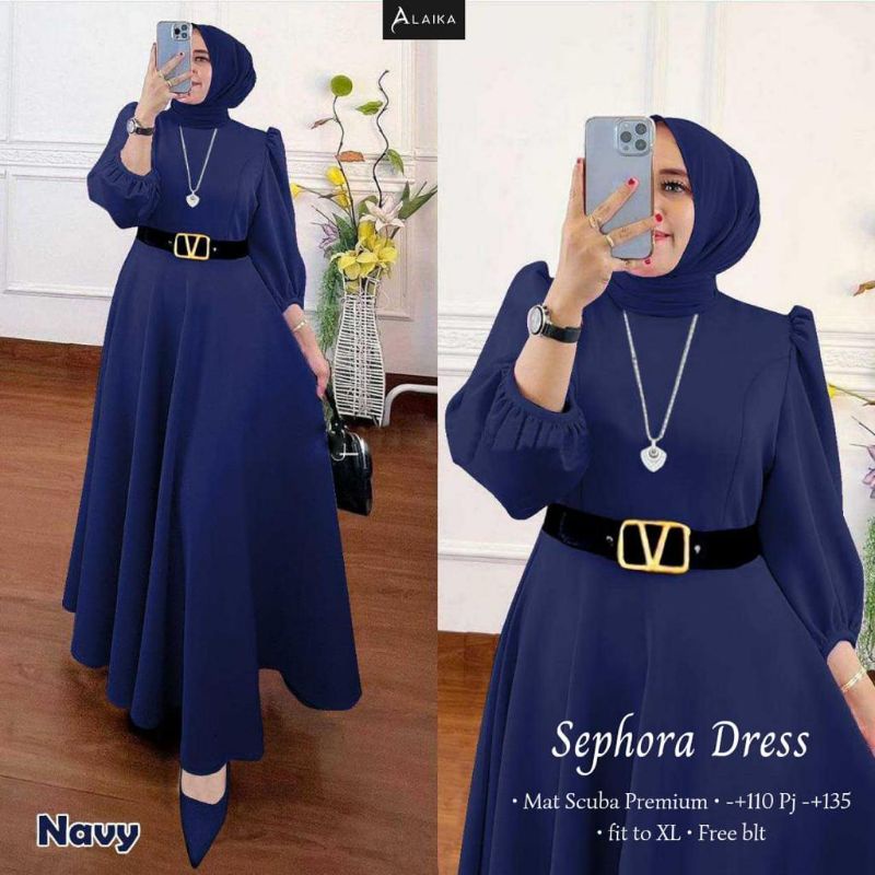 Maxi Dress Wanita Hits Sephora (Tanpa Resleting)