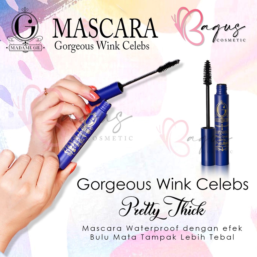 ⭐BAGUS⭐ MADAME GIE GORGEOUS WINK CELEBS MASCARA  +62 | Waterproof Mascara 2 in 1 / Beauty Long / Thick