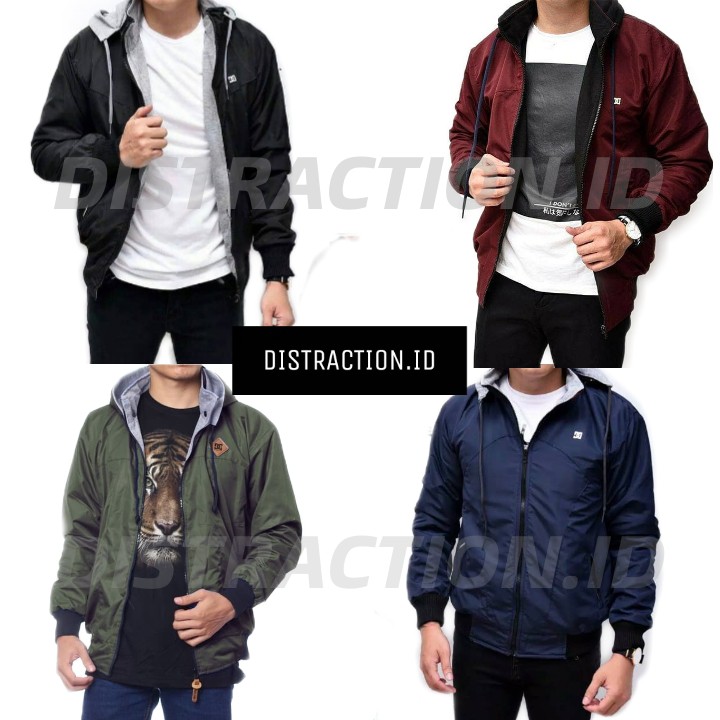 JAKET PARASUT BOLAK BALIK / JAKET ANTI AIR / JAKET PRIA BOLAK BALIK