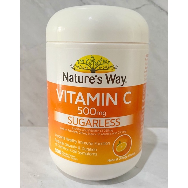 Nature's Way Vitamin C 500mg Sugarless 300 tablets Australia