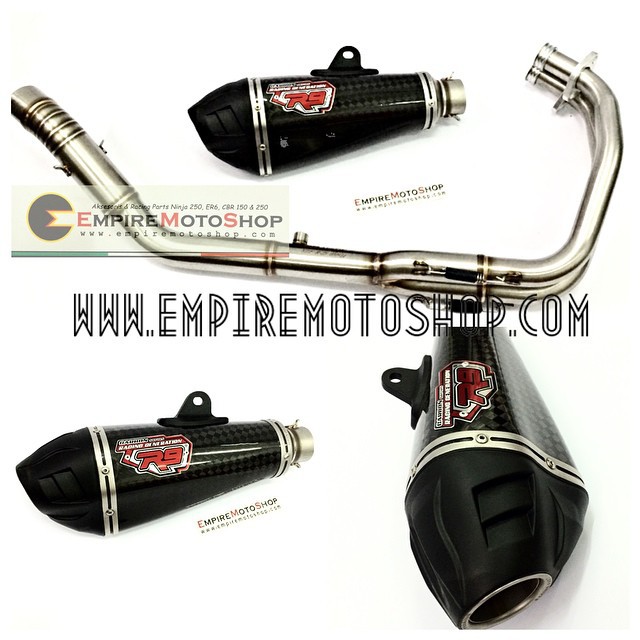 Knalpot R9 Austin Carbon Ninja 250 Fi Stainless Fullsystem