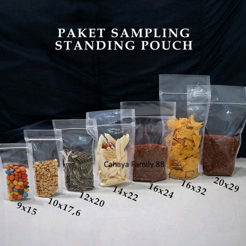 Plastik Standing Pouch Klip 10 x 17,6 cm Double Seal [ isi 50 Lembar ]