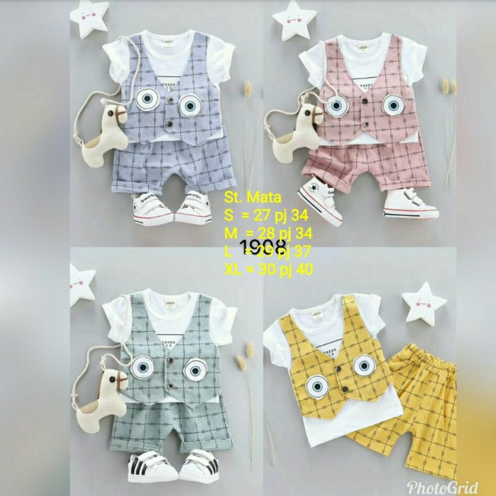 002 SET MATA IMPORT Baju Anak Stelan Modern Bagus  Baru Murah Grosir Tanah Abang