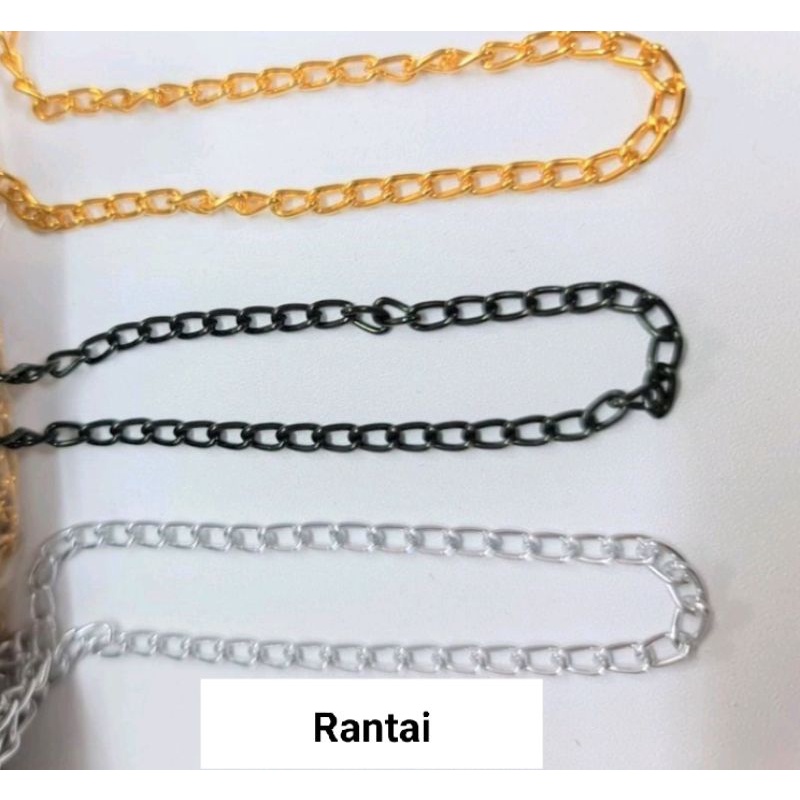 Rantai slip emas/perak uk.2x4mm ( isi:3meter ) Rp10,000