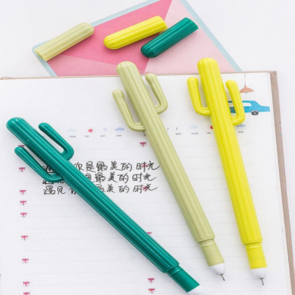 Timekey Pulpen Gel 0.5mm Bentuk Kaktus Lucu Gaya Korea Untuk Stationery Sekolah / Kantor B9K6