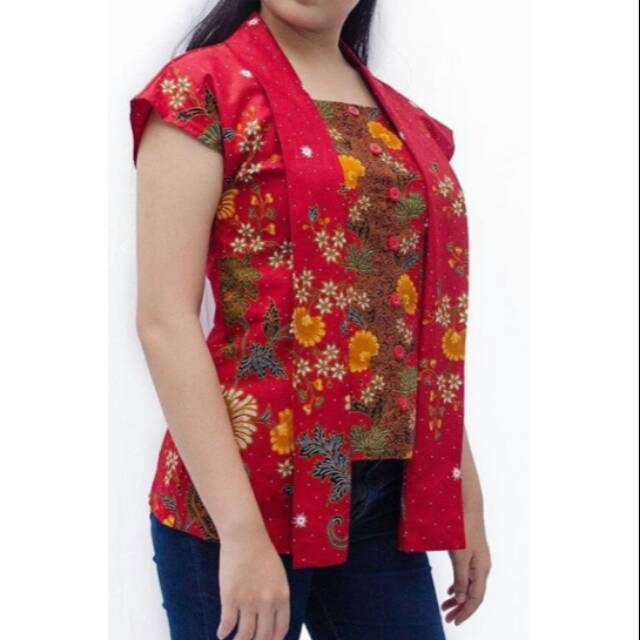 Atasan batik blouse batik model kebaya victoria