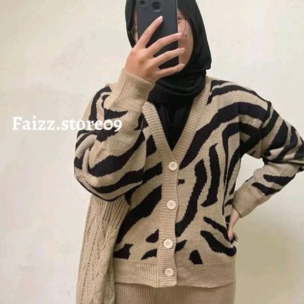 CARDIGAN RAJUT MOTIF Zebra | OUTER OUTWEAR KNIT PREMIUM MOTIF