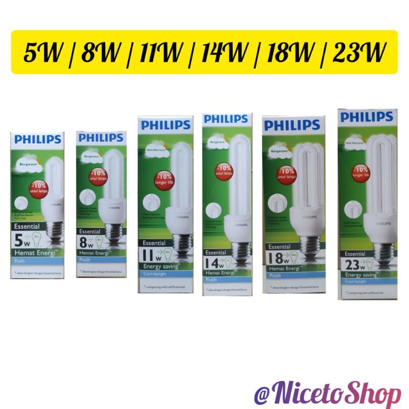 Lampu Essential Philips 5W / 8W / 11W / 14W / 18W / 23W