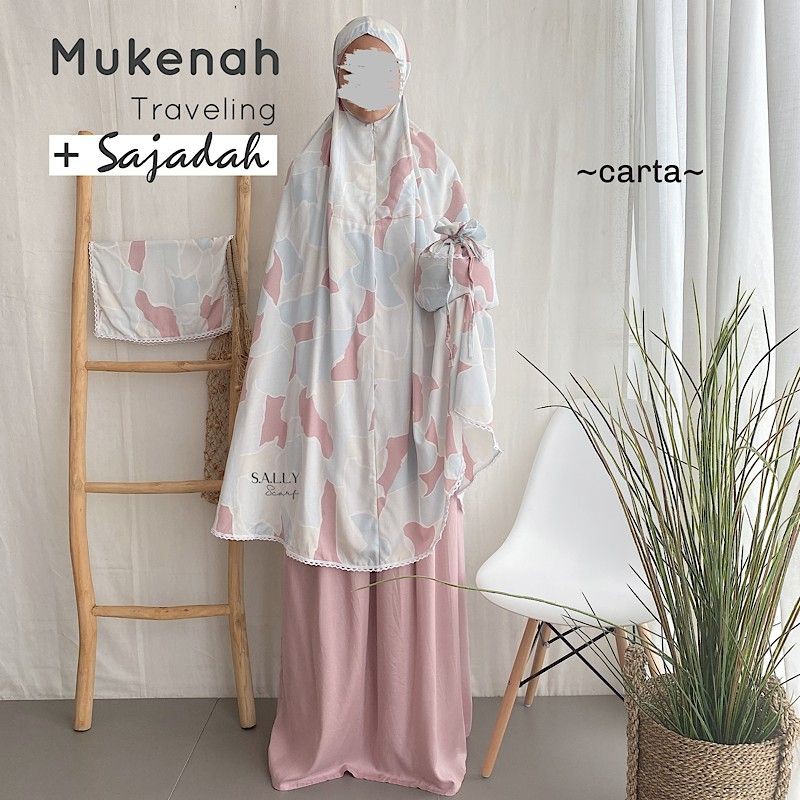 Sally scarf mukena traveling carta mukenah rayon
