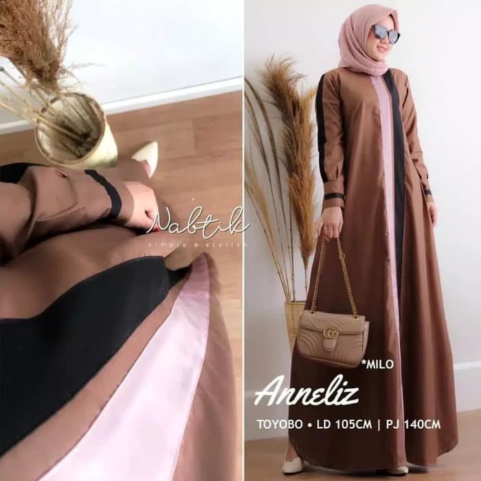 baju gamis wanita terbaru gamis polos nabtik