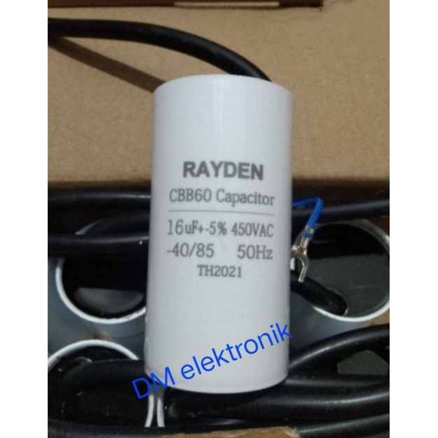 kapasitor 16uf +5% bulat putih