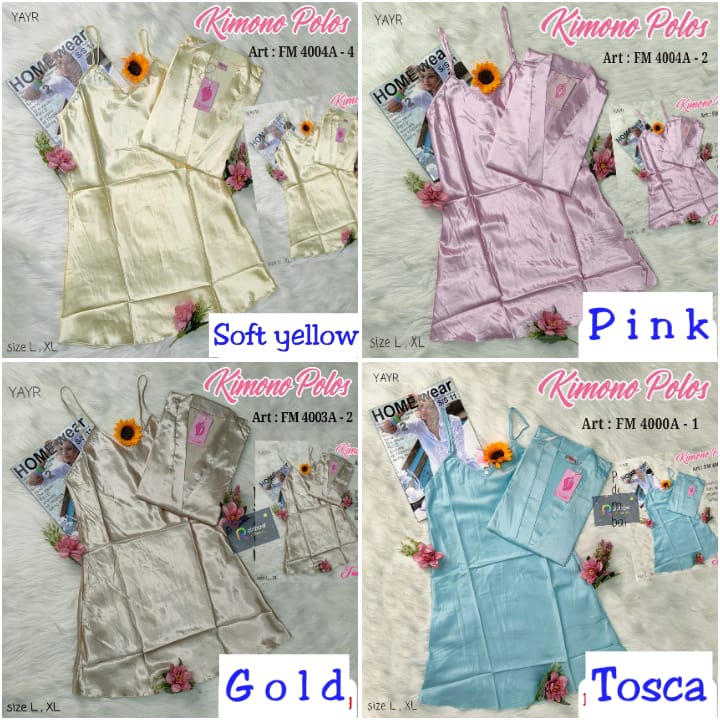 SET DASTER KIMONO 2IN1 SATIN IMPORT REALPICT / BEST SELLER DASTER KIMONO POLOS &amp; MOTIF