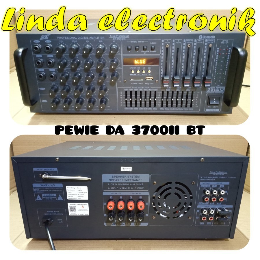 AMPLIFIER PEWIE DA 3700II BT PROFESIONAL DIGITAL AMPLI PEWIE DA3700ll