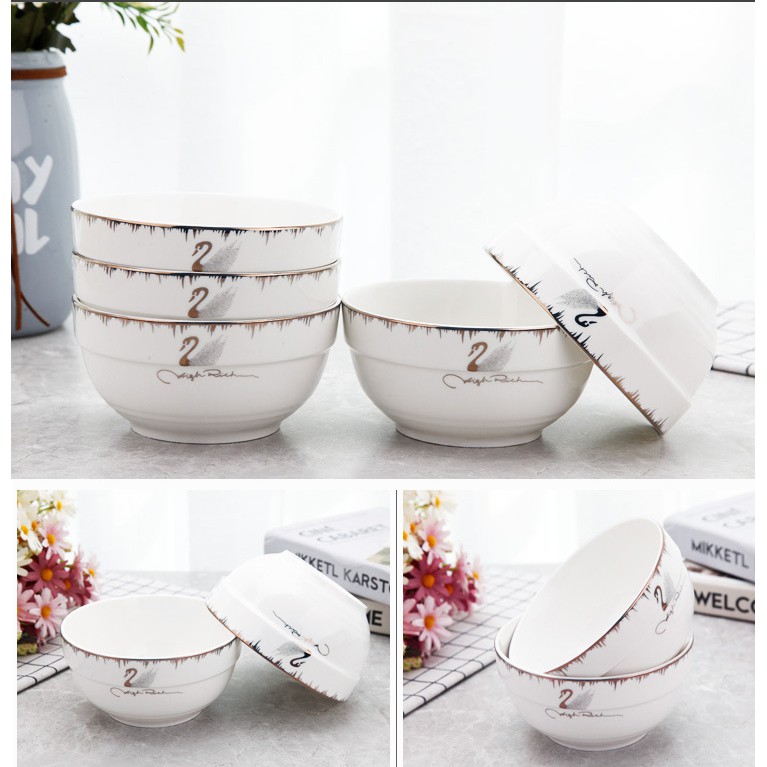 Mangkok Keramik Motif Angsa