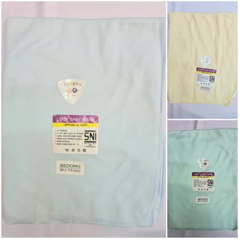 Bedong Libby Polos Warna 3pc SNI 90x110cm Bedong Bayi