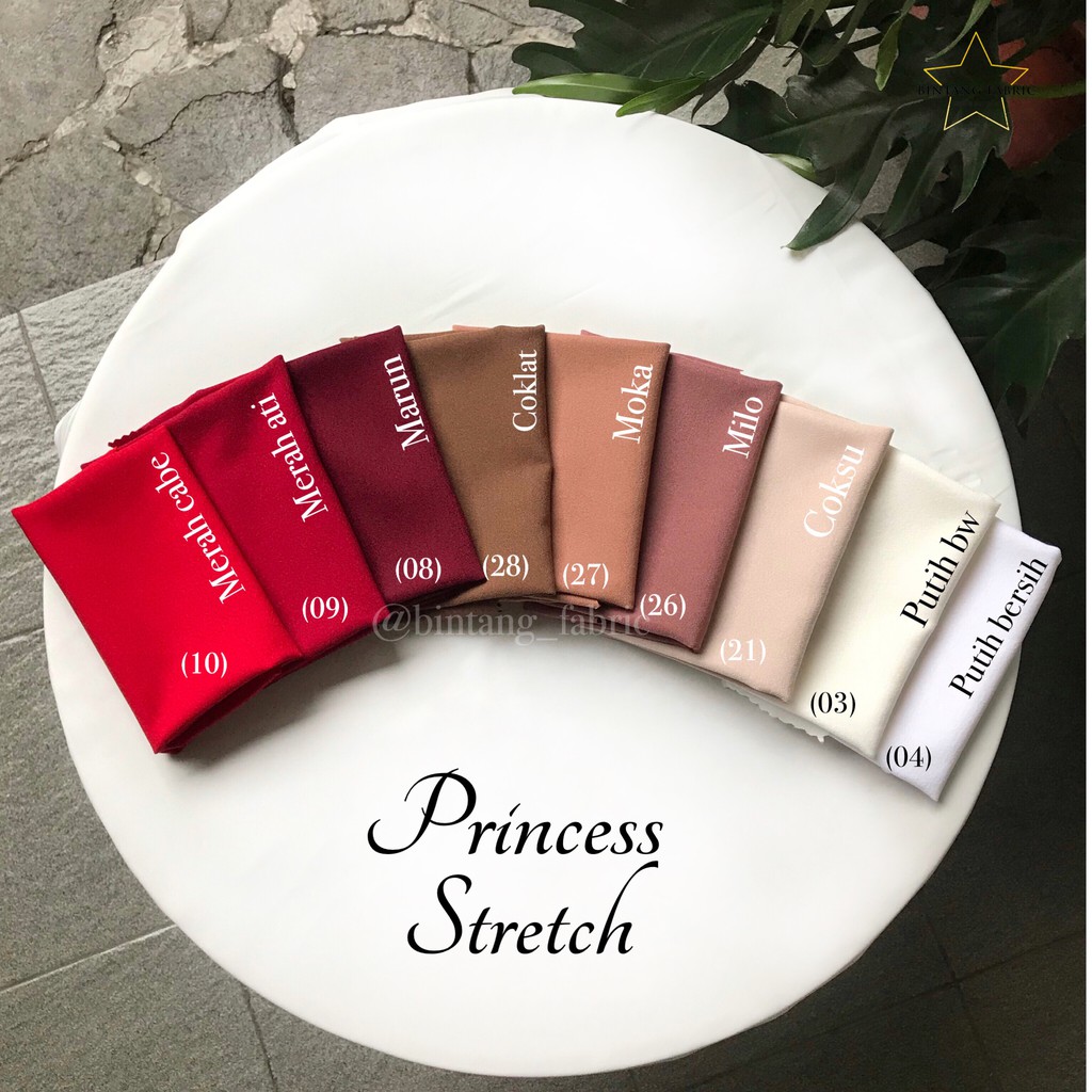 Bahan Kain Princess Stretch Lady Zara 1 meter-4