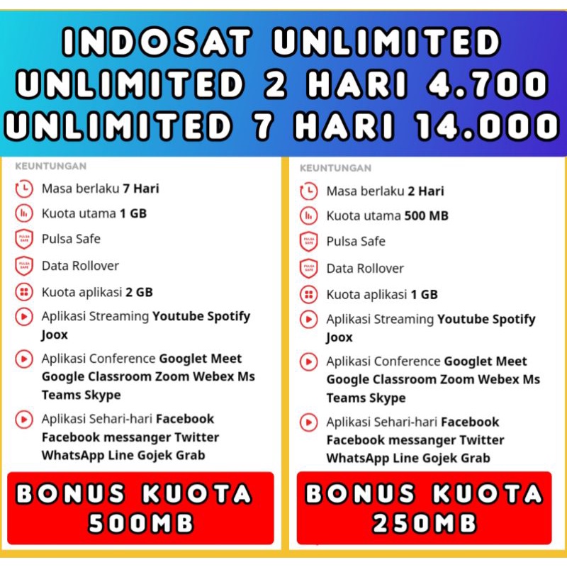 Indosat Unlimited Youtube Sosmed