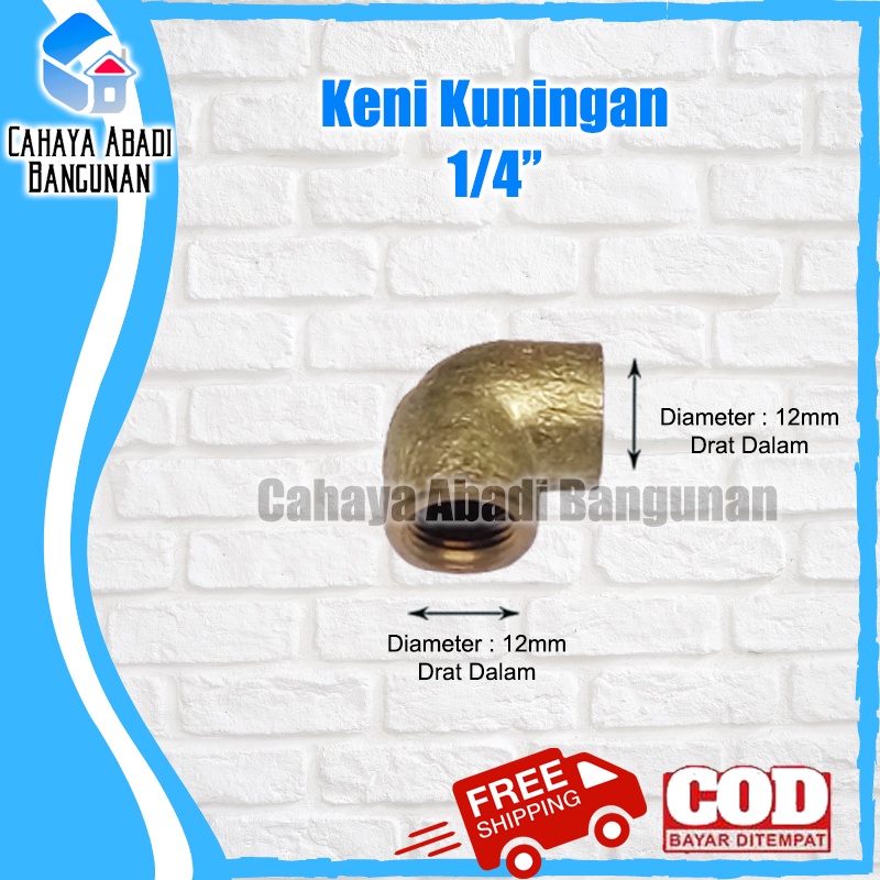 Keni Kuningan 1/4&quot; Nepel Kuningan 1/4 Inch Sambungan Kuningan