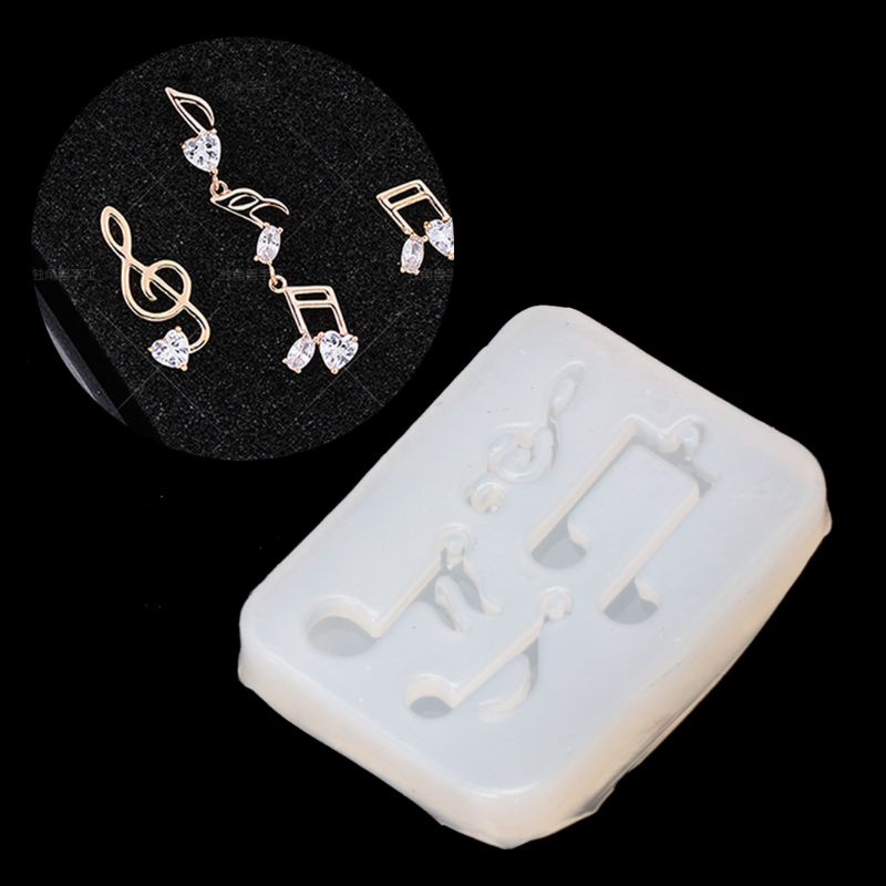 SIY  Musical Note Pendant Silicone Mold Resin Jewelry Fondant Cake DIY Mould Tools