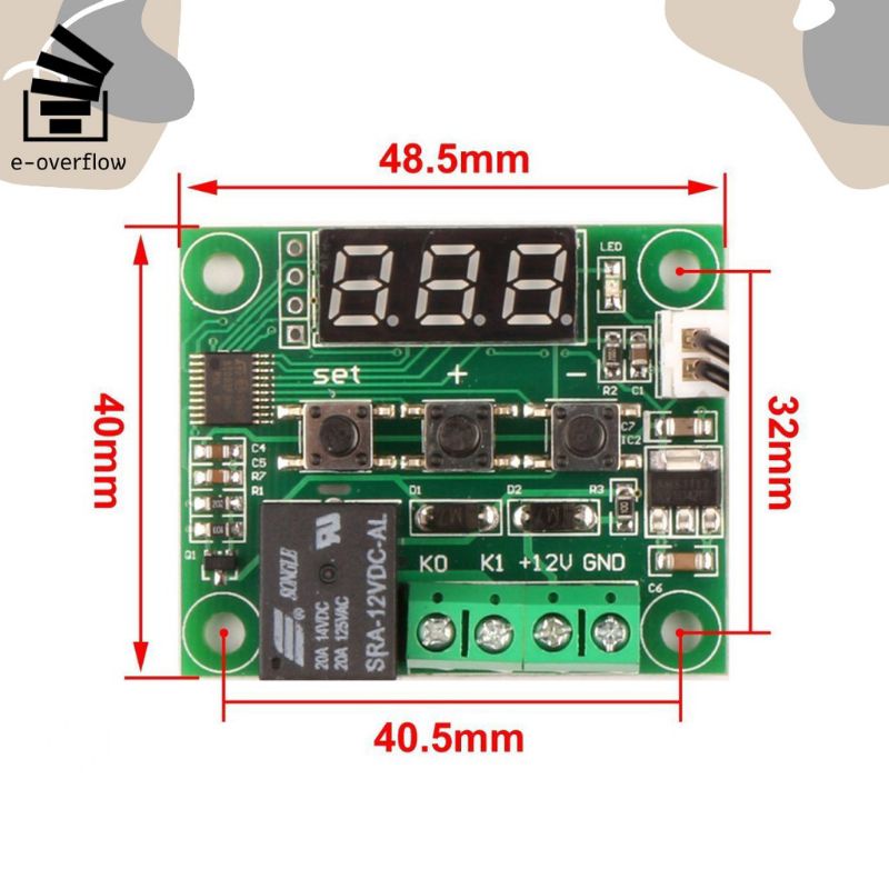 Termostat digital pengatur suhu/temperatur otomatis model W1209