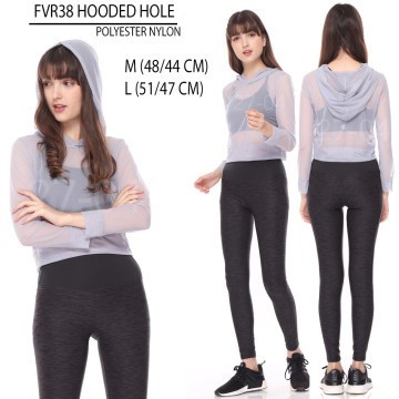 Atasan Olaharga Crop Hoodie Wanita (FVR38 HOODED HOLE)-1