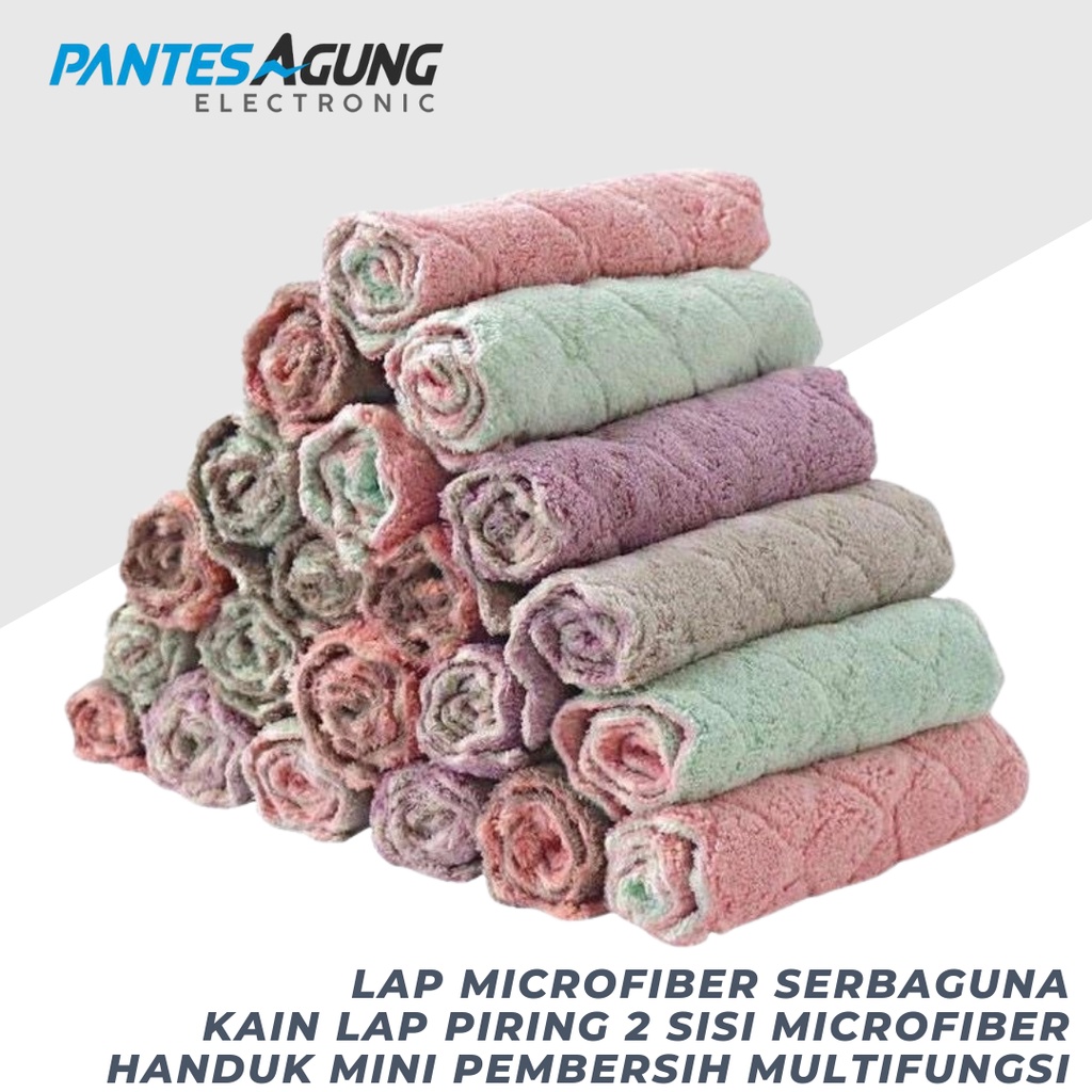 Lap Microfiber Serbaguna / Kain Lap Piring 2 sisi Microfiber / Handuk Mini Pembersih Multifungsi