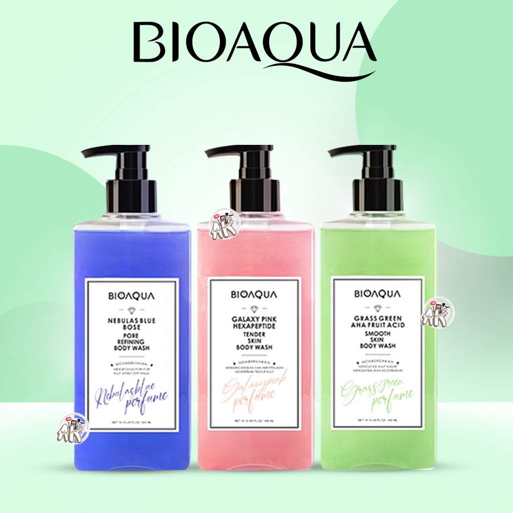 BIOAQUA PARFUME BODY WASH 400ML ( NEBULAS BLUE / GALAXY PINK / GRASS GREEN )