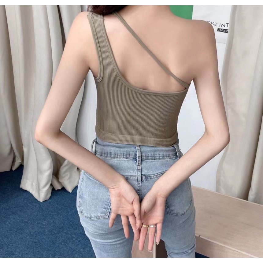 Tanktop 18 atasan crop top pakaian wanita dalaman cewek korea tank top dengan cup bra-4