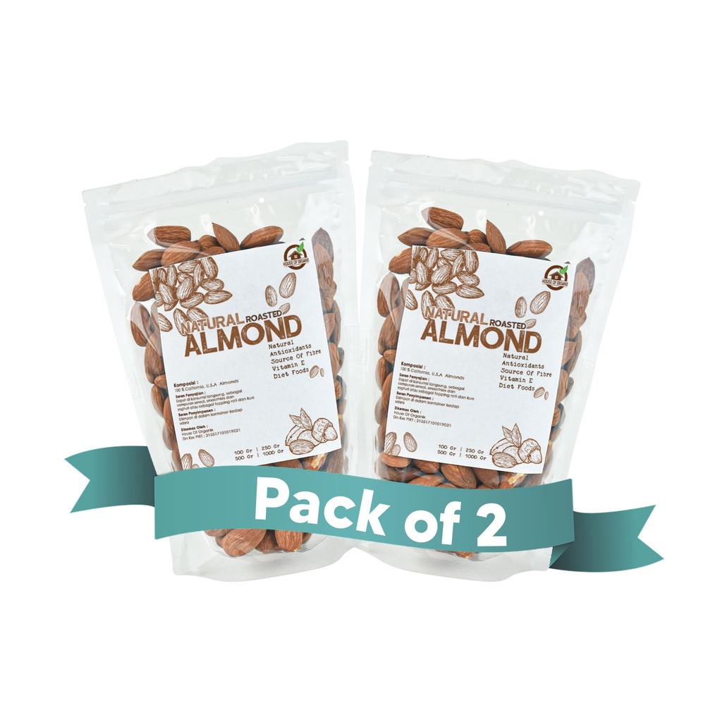 House Of Organix Pack Of 2 Roasted Almond 250 Gr