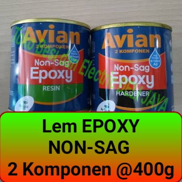 

Lem Epoxy Non Sag Waterproof AVIAN 2 Komponen 2 x 400g