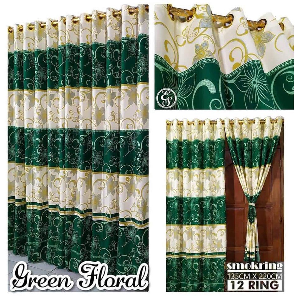 GORDEN SMOKRING 12 LUBANG UKURAN 115X220 CM / gorden pintu dan jendela